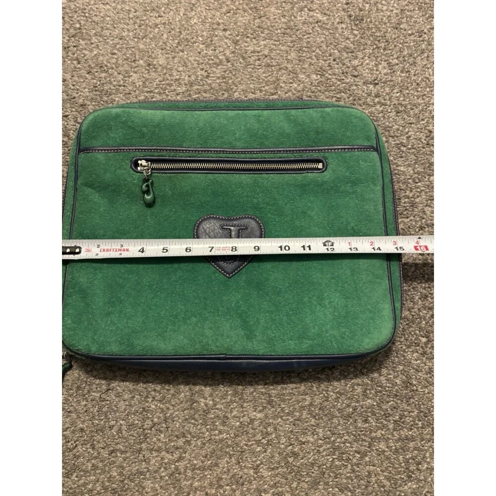 Vintage Y2K JUICY COUTURE Velour Laptop Case Green Logo Bag